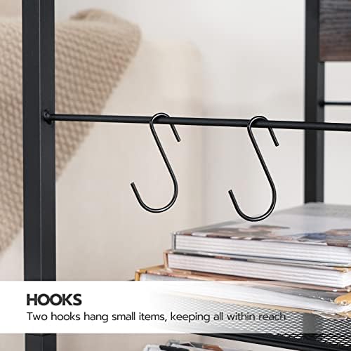 HOOBRO Industrial Printer Stand - 3-Tier Rolling Cart with Power Outlets & USB Ports - Mobile Home Office Printer Table