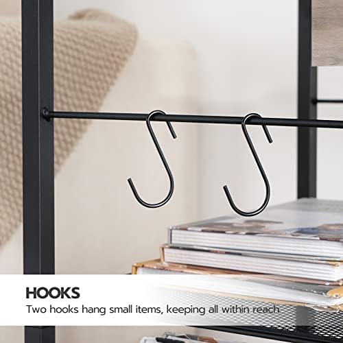 HOOBRO Industrial Printer Stand - 3-Tier Rolling Cart with Power Outlets & USB Ports - Mobile Home Office Printer Table