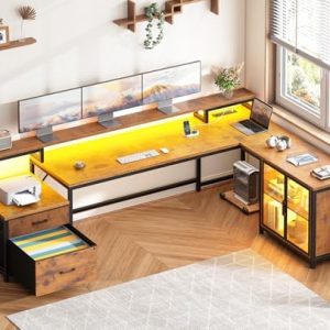 SEDETA 78.7” Large L Shaped Desk with Storage Drawers for Home Office, Gaming, and Organization – Office Desk with File