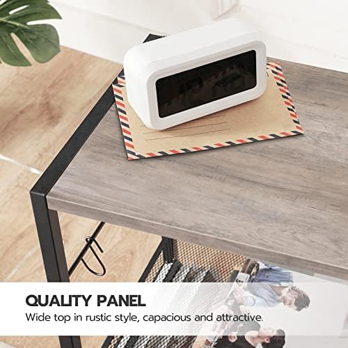 HOOBRO Industrial Printer Stand - 3-Tier Rolling Cart with Power Outlets & USB Ports - Mobile Home Office Printer Table